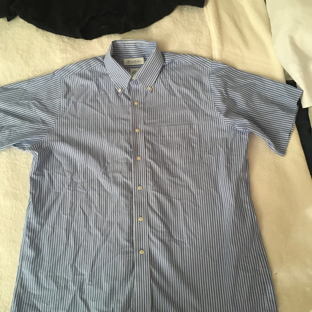 Brooks Brothers Blue and White Striped Casual Shirt